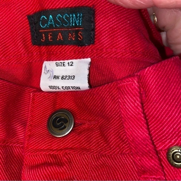 𝅺VINTAGE designer Oleg Cassini jeans in scarlet. NWT 5-pocket, high waisted. - Picture 8 of 8